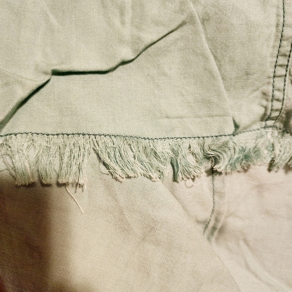 1250°C Light Teal Sleeveless Top Raw Frayed Hem Women's Medium M Pocket Soft EUC - Picture 4 of 7